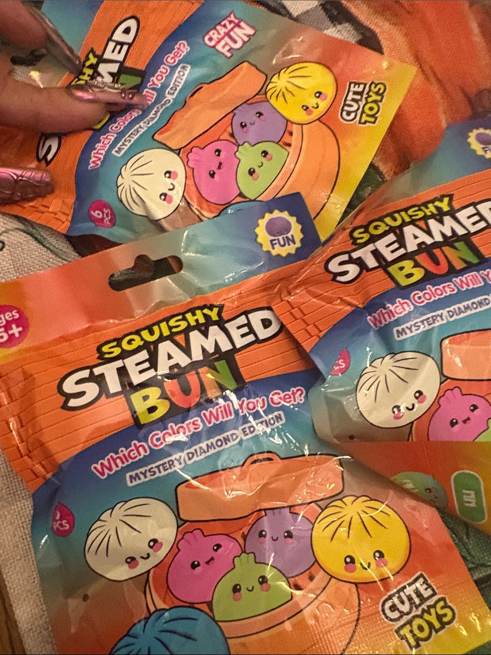 SQUISHY STEAMED BUN PACK OF 6 mystery colors: sensory/stress: SALE FIRM $8 BUY